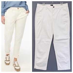 NWT J Crew High Rise Girlfriend Chino Pants Cream Off White 12